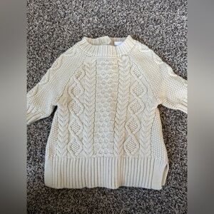 Baby Girl GAP Ivory Cable Knit Sweater Size 0-3 Months NWOT